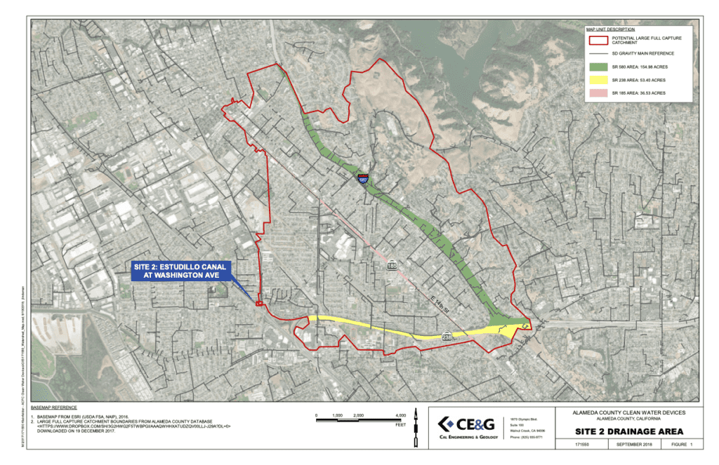 Map of drainage area in San Lorenzo