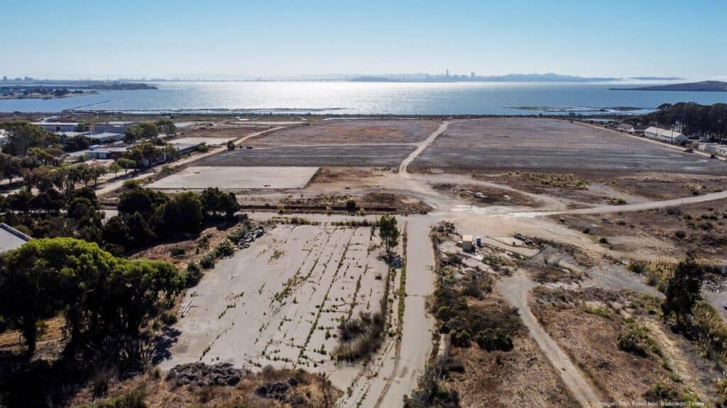 Aerial video of plot of land on the shoreline